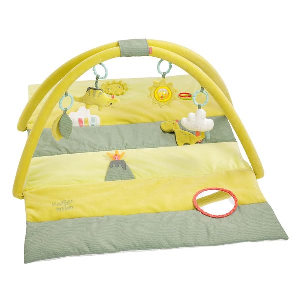Fehn 3-D-Activity-Decke Happy Dino – Spieldecke mit Bogen & 4 abnehmbaren Spielzeugen