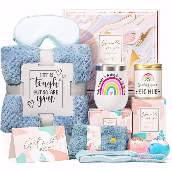 Gute Besserung, Geschenke für Frauen, Pflege-Paket, Geschenkkorb für kranke Freunde, Trauergeschenke, fühlen Sie sich besser an, Geburtstagsgeschenke für Frauen mit Becherdecke