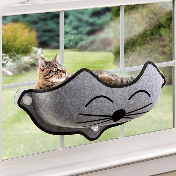 K&H 779185 Pets, EZ Kittyface Window Bed, Katzen-Fensterbett mit Katzengesicht