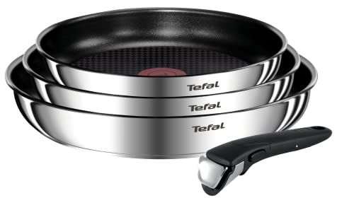 Tefal Ingenio Emotion L897S474 Induktions-Bratpfannen-Set, antihaftbeschichtet, Edelstahl, 4-teilig